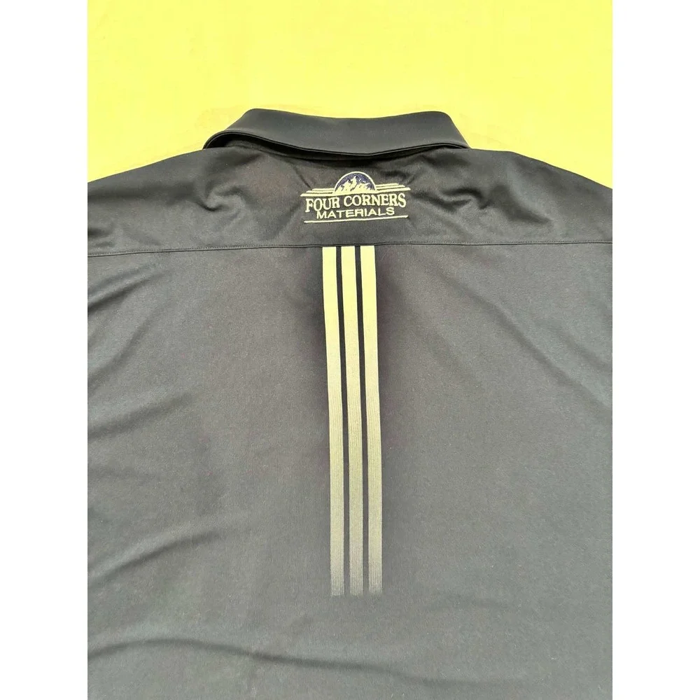 Adidas Mens Navy Blue Short Sleeve Performance Polo Shirt Four Corners Materials
